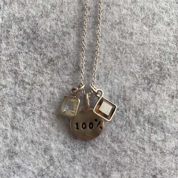 b.u charm necklace with tiger stone and moonstone - Picture 2 of 3